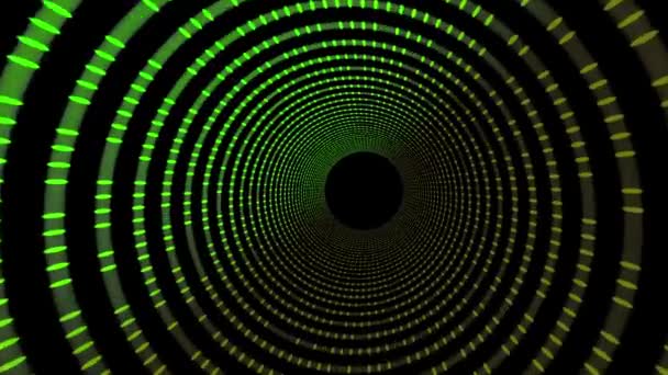 Futuristico Tunnel Spaziale Neon Tunnel Wormhole Lampeggiante Concetto Animazione — Video Stock