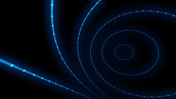Futuristic Neon Blue Spiral Flashing Lights Concept Animation — Stock Video