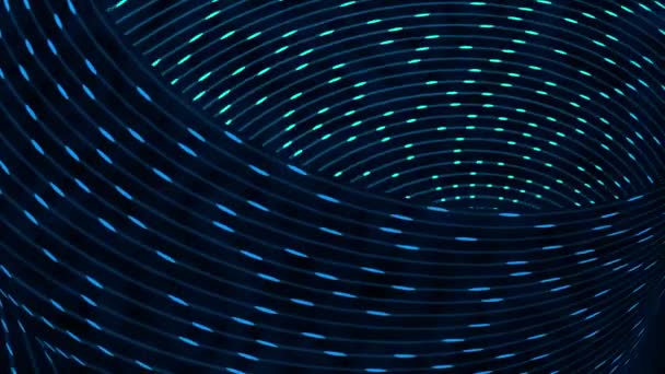 Parlayan Işıklar Konsepti Animasyonu Olan Gelecekçi Neon Tüneli Solucan Deliği — Stok video