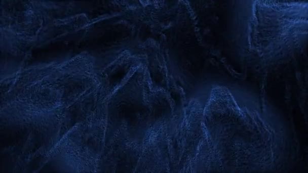 Синие Частицы Света Плавают Черном Фоне Абстрактной Анимации — стоковое видео