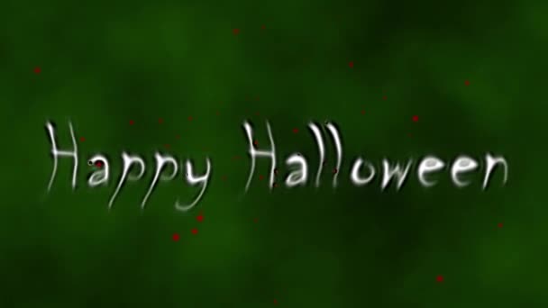 Ghostly Happy Halloween Greeting Green Background Animation — Stock video