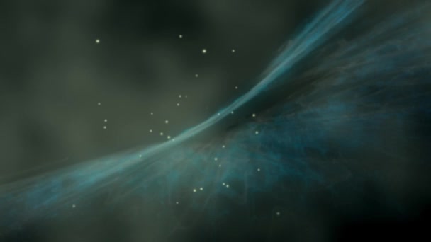 Fantasia Distante Galáxia Misteriosa Gases Rochas Flutuar Espaço Profundo Conceito — Vídeo de Stock