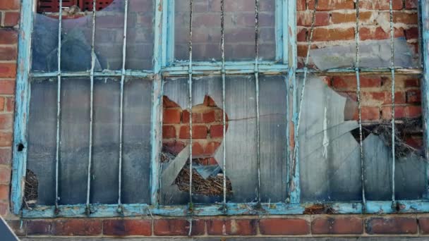 Бари Викривленому Старому Вікні Будівлі Широкий Панорамний Знімок Вибірковий Фокус — стокове відео