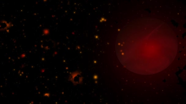 Planetas Misteriosos Flutuando Espaço Com Estrelas Nuvens Animação Fantasia — Vídeo de Stock