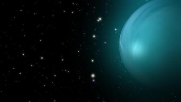 Yıldızlar Bulutlarla Uzayda Yüzen Gizemli Gezegenler Animasyon Fantezisi — Stok video