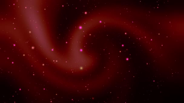Таинственная Галактика Плавающая Космосе Звездами Облаками Анимационных Фантазий — стоковое видео