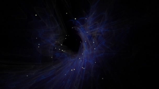 深宇宙4Kアニメーションコンセプトに浮かぶ幻想的な遠くの謎の銀河ガスと岩 — ストック動画
