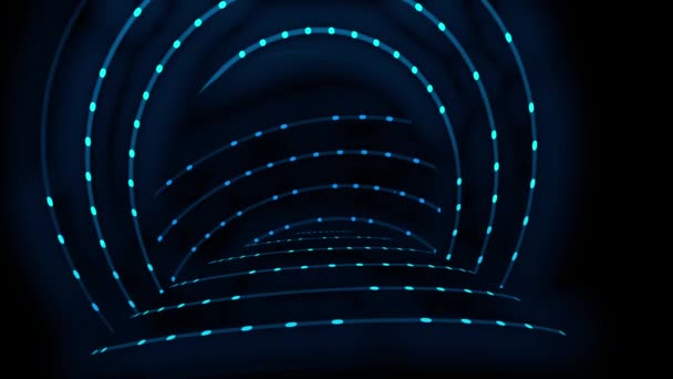 Modrá Světla Tunelové Vlně Vír Spirální Světla Koncept Animace — Stock video