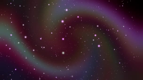 Misteriosa Galaxia Flotando Espacio Con Estrellas Nubes Animación Fantasía — Vídeos de Stock