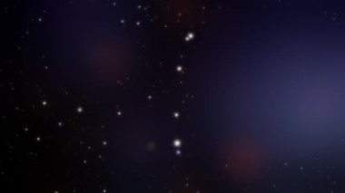 Yıldızlar ve ışıklarla uzayda yüzen gizemli galaksi animasyon fantezisi