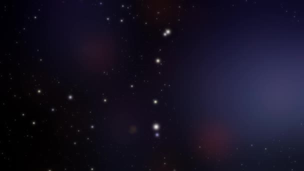 Таинственная Галактика Плавающая Космосе Звездами Огнями Анимационных Фантазий — стоковое видео