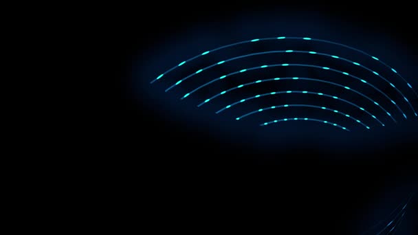 Lumières Bleues Dans Tunnel Onde Vortex Spirale Lumières Concept Animation — Video