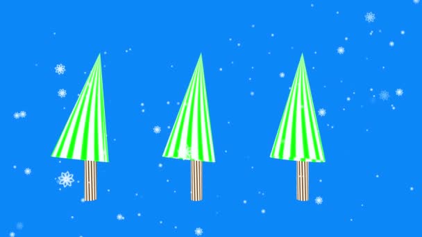 Candy Nád Karácsonyfa Kék Háttér Illusztráció — Stock videók