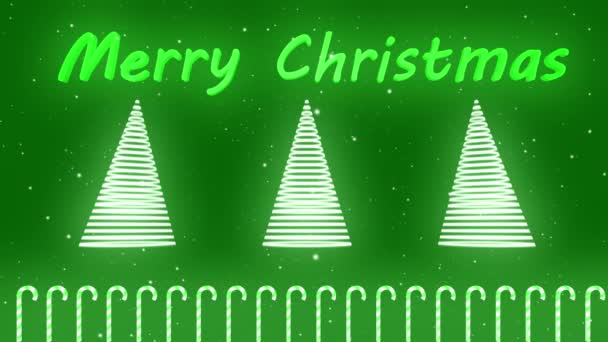 Caña Caramelo Árbol Navidad Verde Fondo Animación — Vídeos de Stock