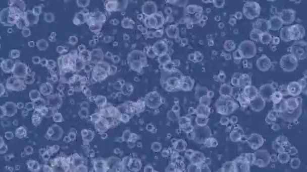 青い背景に落ちる青い泡の Confetti アニメーション — ストック動画