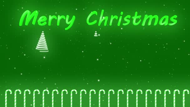 Snoepstok Kerstboom Groene Achtergrond Animatie — Stockvideo