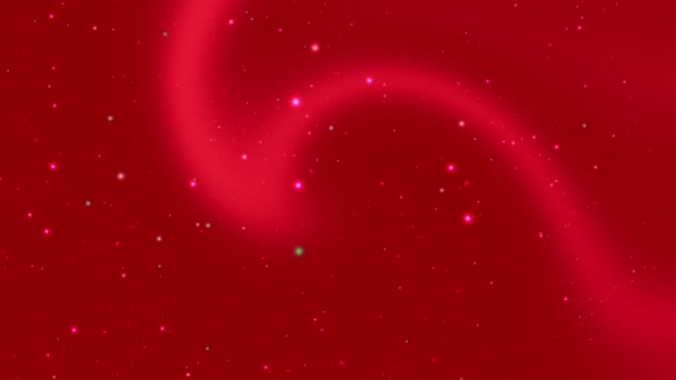 Red Fantasy Distant Mysterious Galaxy Gasses Rocks Float Deep Space — Stock Video
