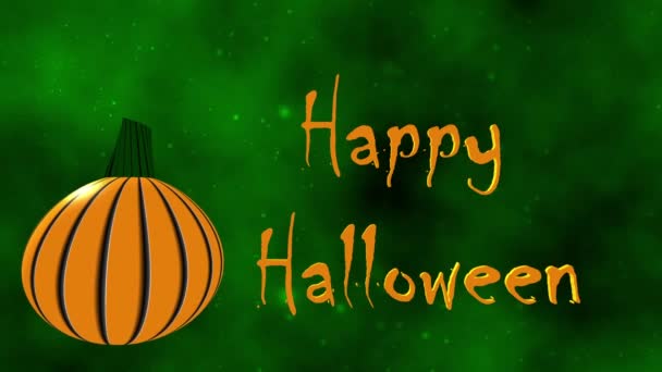 Halloween Pumpkins Green Black Background Animation — Stock Video