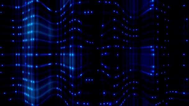 Digital Data Flickering Blue Light Matrix Background Animation Concept — Stock Video