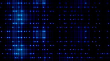 Mavi nokta veri ışıkları mavi ışık matris arkaplan 4k animasyon kavramında titreşiyor 