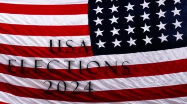 2024 seçimleri için Amerikan bayrağı konsepti arka plan kırmızı-mavi-beyaz animasyon