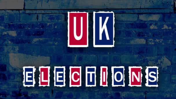 Banner Der Britischen Wahlen Auf Zerrissenem Papier Animation — Stockvideo