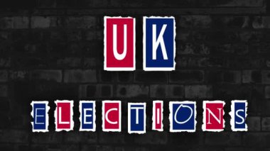 Yırtık kağıt efekti 4k animasyon üzerine UK Seçim afişi