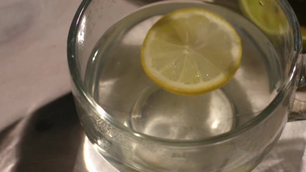 Limón Caliente Miel Para Tratamiento Natural Del Resfriado Gripe — Vídeos de Stock