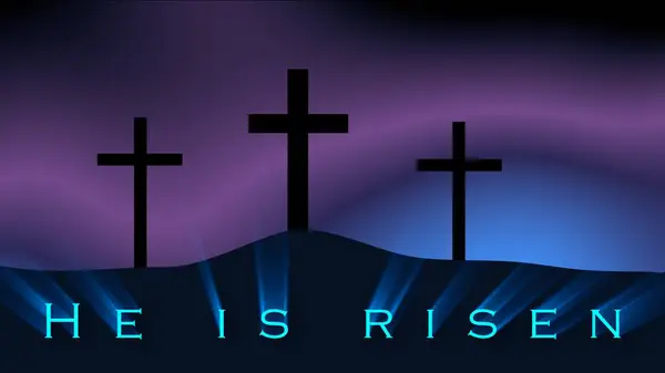 Hıristiyan haçı altın bulutlu gökyüzü çizimine karşı