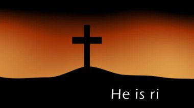 Hıristiyan haçı altın bulutlu gökyüzüne karşı 4k animasyon