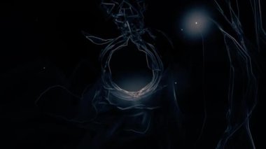 Derin uzay 4k animasyon konseptinde solucan deliği kara delik geçidi tüneli