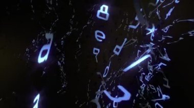 Siber uzay 4k animasyonunda biçimsiz dijital veriler
