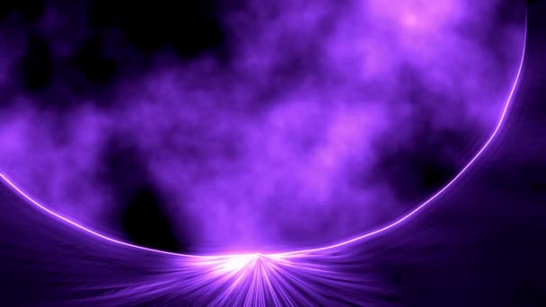 Таинственный Фиолетовый Вихревой Туннель Ландшафт Фоне Штормовых Облаков Концепции — стоковое видео