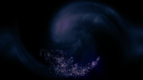 Derin Uzay Fantezi Konseptinde Süzülen Yıldız Parçacıkların Girdabı Animasyon — Stok video