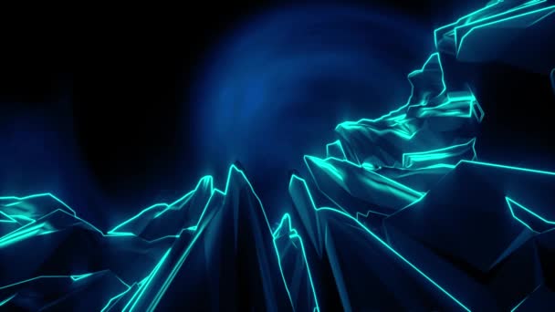 Скелясті Високі Гори Сузір Зірок Вихрове Небо Концепція Анімації — стокове відео