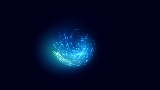 Mavi Dinamik Parçacıkların Girdabı Boyutlu Uzay Konsepti Animasyonunda Yüzüyor — Stok video