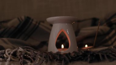 Mum titreşimli temel yağ yakıcı 4k seçici odak noktası 