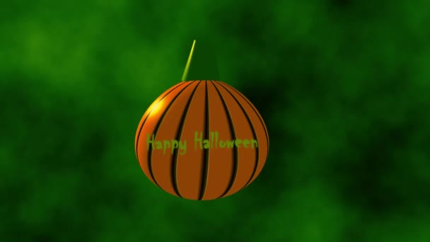 Halloween Pumpor Grön Och Svart Grumlig Bakgrund Animation — Stockvideo