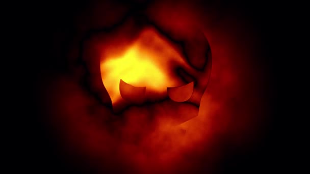 어두운 애니메이션에 빛으로 두개골 — 비디오