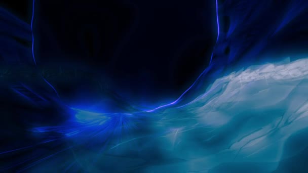 Таинственный Синий Вихревой Туннель Ландшафтный Фон Концепции — стоковое видео