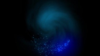 Derin uzay fantezi konseptinde süzülen yıldız ve parçacıkların girdabı 4k animasyon 