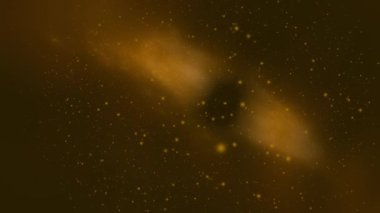 Fantezi uzak galaksi gazları ve yıldızlar derin uzayda süzülür 4k animasyon konsepti 