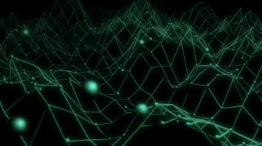 Sibernetik bağlantılı pleksus yapı mavi manzara 4k animasyon konsepti