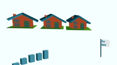 Gayrimenkul arsaları ve satılık 4K animasyon konsepti. 