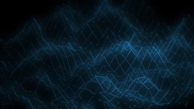 Sibernetik bağlantılı pleksus yapı mavi manzara 4k animasyon konsepti