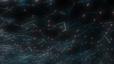 Sibernetik bağlantılı metalik pleksus stucture mavi manzara 4k animasyon konsepti