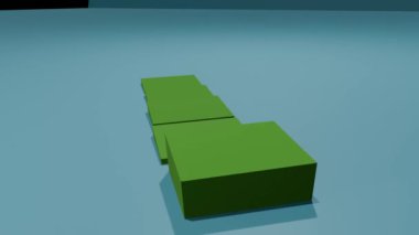 Üç boyutlu boşluk 4k animasyonunda yeşil çizelge grafiği 