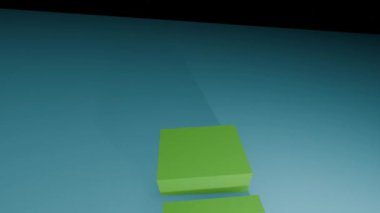 Üç boyutlu boşluk 4k animasyonunda yeşil çizelge grafiği 