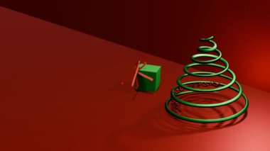 Noel ağacı devrildi hediyeler üç boyutlu 4k animasyon