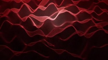 Kırmızı titreşimli ağ örgüsü üç boyutlu uzay konsepti 4k animasyon